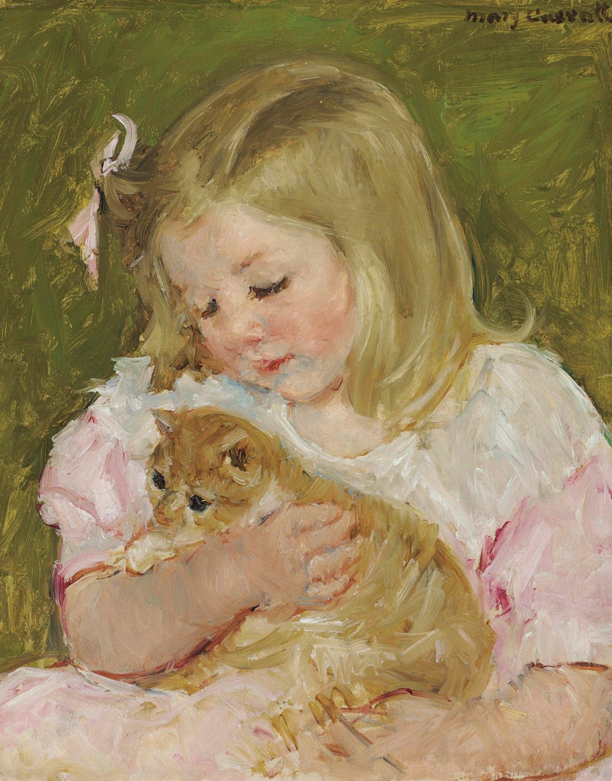 Мэри Кассат - Сара, держащая котенка
